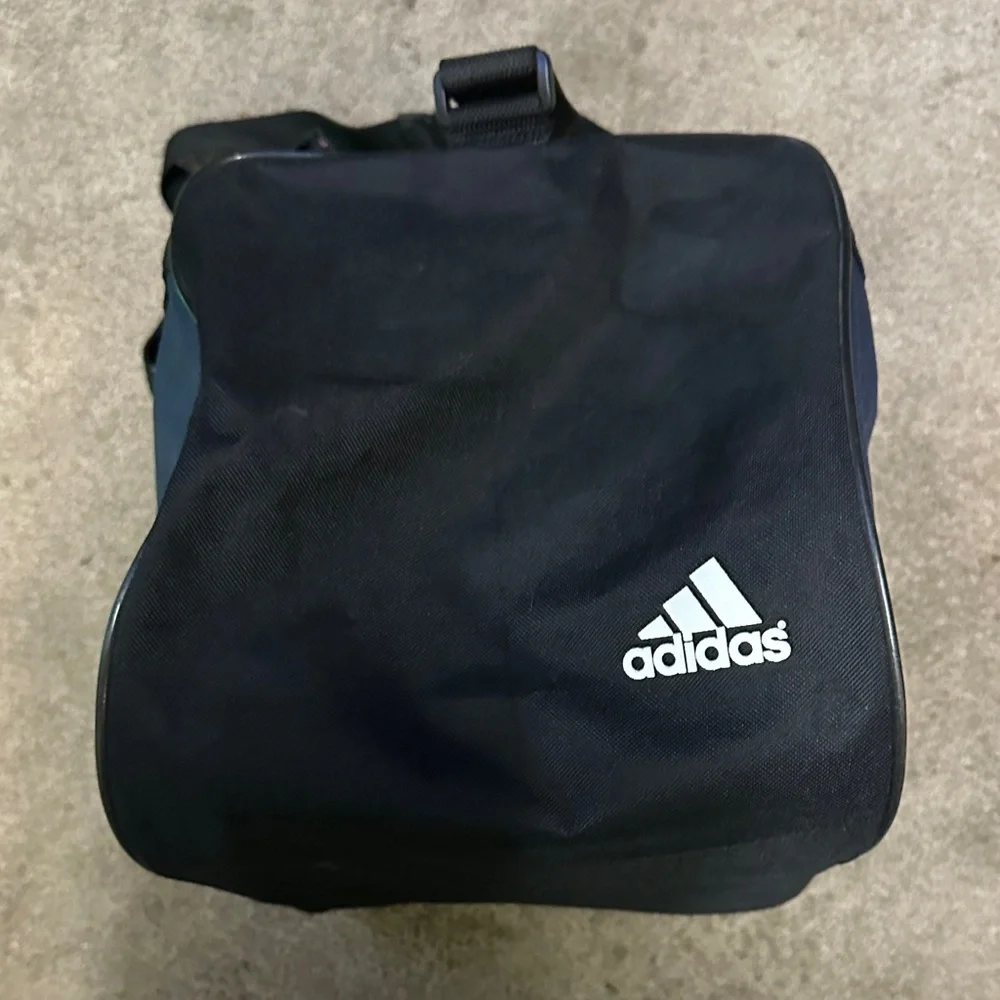 adidas Mens Duffel Bag Gym Travel Sports Carry On Navy White Logo OS